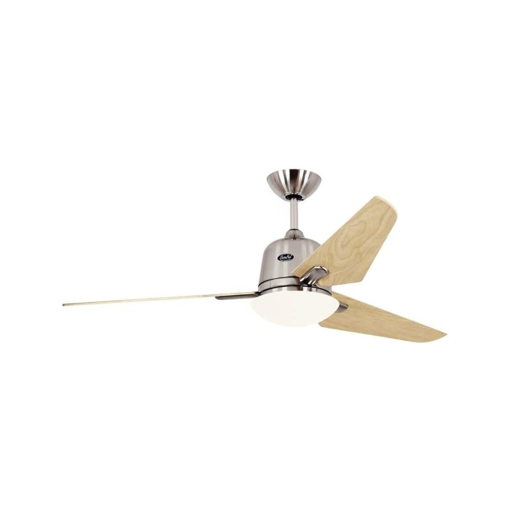 Eco Aviatos 132, Ventilatore cromo satinto e acero con Luce, CasaFan