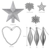 thumbnail of Casaria Weihnachtskugeln Christbaum Schmuck 102tlg. Silber