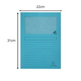 thumbnail of Exacompta 50252E 16x 25er Packung Fenstermappen mit Organisationsdruck aus Karton 120g Forever, für Format DIN A4 - Hellblau