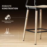 thumbnail of Barhocker 2er Set mit Rückenlehne und Fußstütze Naturholz Optik 47x41x94 cm Stahlgestell pulverbeschichtet stabil platzsparend