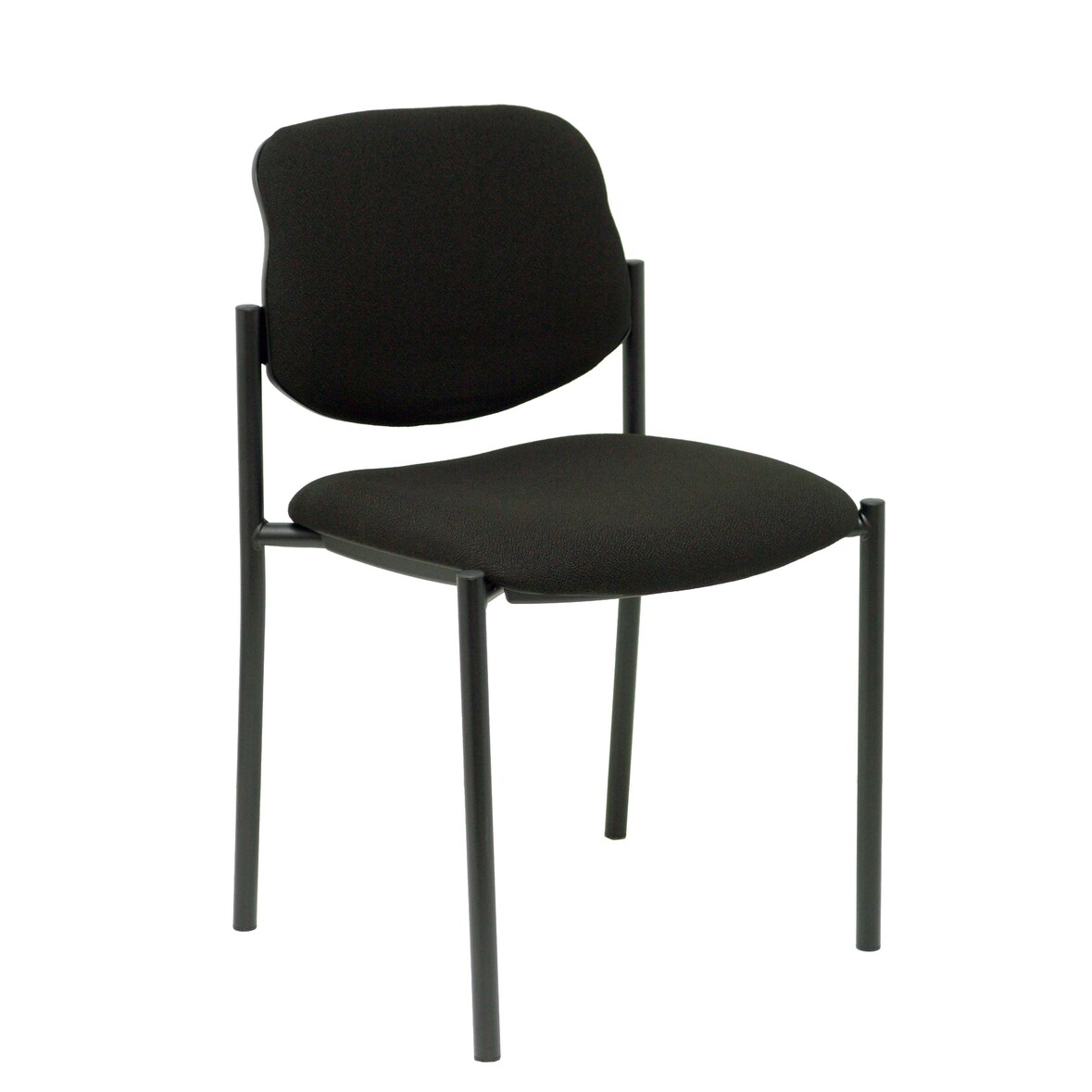 Chaise confidente Villalgordo à 4 pieds avec structure noire et tissu BALI noir, couleur noire