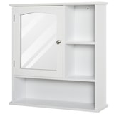 thumbnail of kleankin Gabinete de banheiro com grande espelho de armazenamento com prateleira ajustável interna e prateleiras abertas 60x18x63 cm Branco