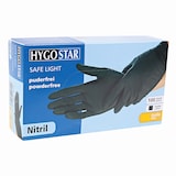 thumbnail of Hygostar Einmalhandschuhe Safe Light, Nitril, ungepudert, Größe XL, schwarz, 100 Stück
