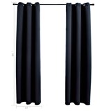 thumbnail of vidaXL Verdunkelungsvorhänge mit Ringen 2 Stk. Schwarz 97x213 cm Stoff