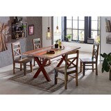 thumbnail of SIT Möbel Esstisch | 160 x 85 cm | Platte 40 mm Altholz bunt lackiert | X-Gestell braun | B 160 x T 85 x H 76,5 cm | 15100-00 | Serie TABLES & CO