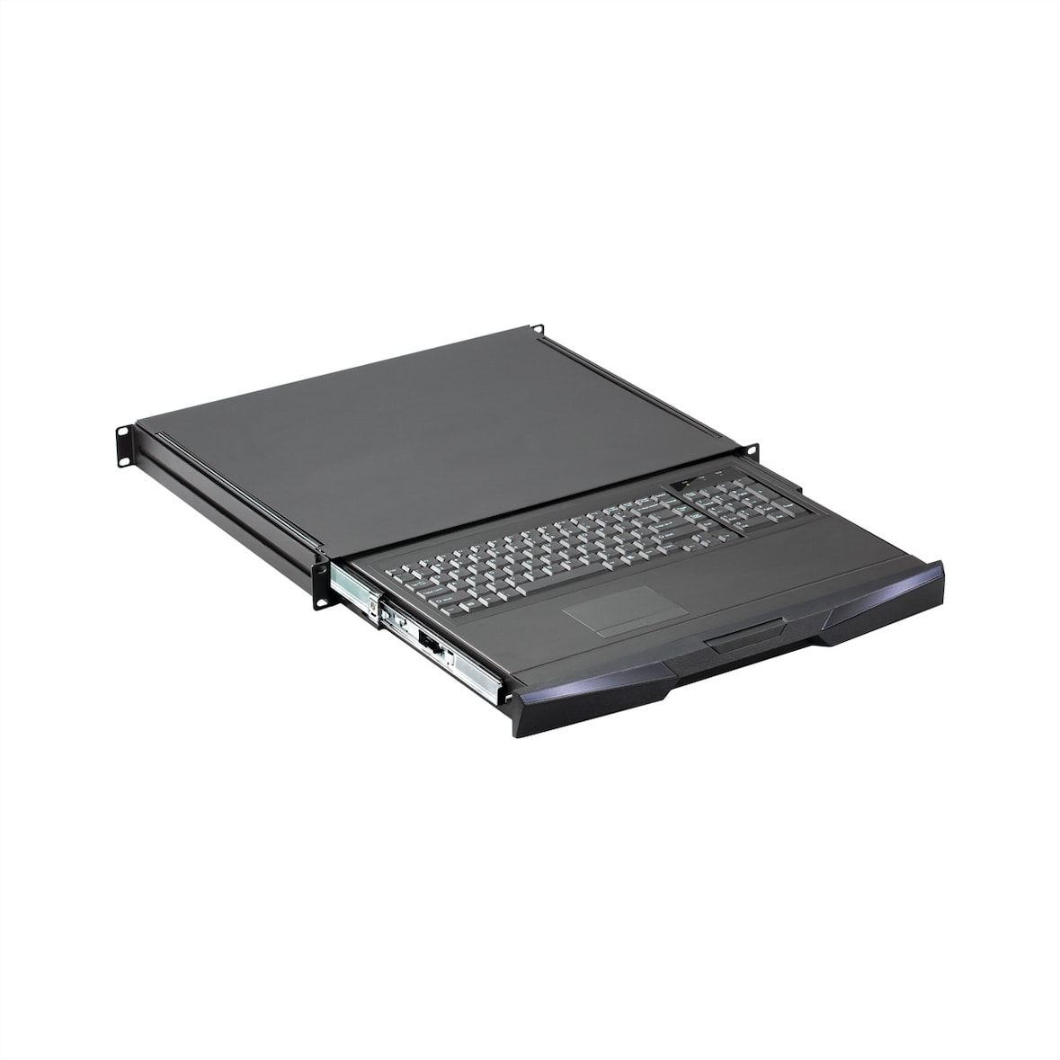 SCHROFF 19" lade met toetsenbord 1 HE, Touchpad, RAL 9005, Duits toetsenbord