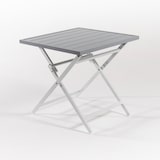thumbnail of Mesa quadrada dobrável para exterior em alumínio cor branco e cinza. Dimensões: 70x70x71 cm