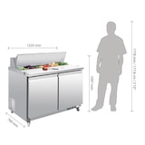 thumbnail of Polar U-Serie Doppeltür Saladette mit Vorbereitungstheke und Kühlschrank 405Ltr