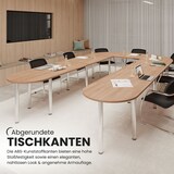 thumbnail of bümö Konferenztisch O-Form 400x240 cm großer Besprechungstisch in weiß, Besprechungstisch mit Chromfüßen, Meetingtisch für 14 Personen, Tisch für