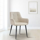 thumbnail of Capa de veludo para cadeira de jantar Ferndale creme