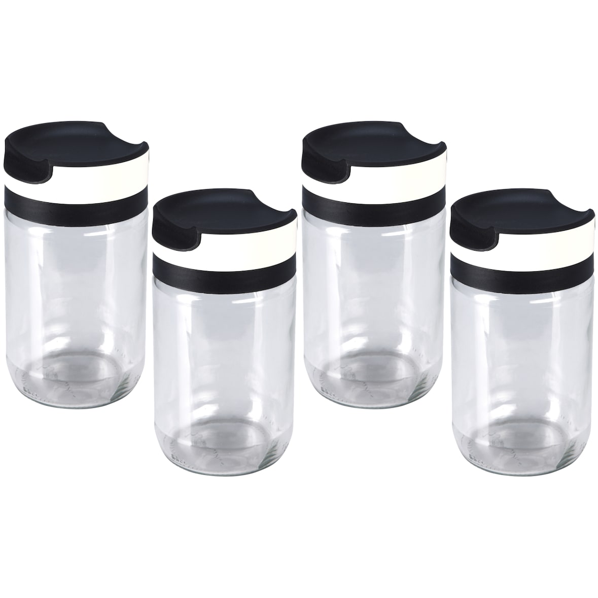 4x Vorratsglas Glasbehälter Einmachglas 660ml Schraubdeckel Glas Sturzglas Küche