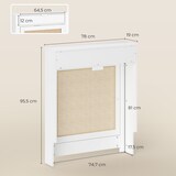 thumbnail of HOMCOM cubre radiadores con puerta abatible y ratán, cubreradiador de MDF, 78x19x95,5 cm, cubierta para radiador, compartimento, blanco
