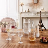 thumbnail of Ensemble 18 pièces, verres à pied et verres à eau Longchamp - Cristal d'Arques