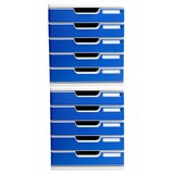 thumbnail of Exacompta 301003D 1x MODULO modulaire ladenbox met 5 gesloten laden voor A4+ documenten, Office, grijs-blauw