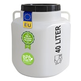 thumbnail of plasteo® 40 Liter Schraubdeckelfass weiß Weithalsfass, Lebensmittelecht, BPA-Frei, Futtertonne Kunststofffass Deckelfass Regentonne Sauerkrautfass