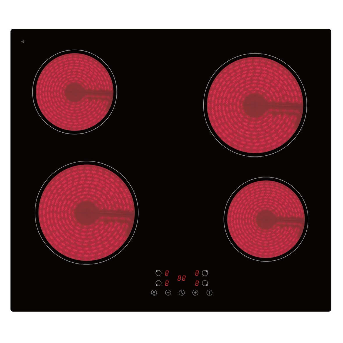PKM Kochfeld KHKF4 G autark Einbau 60cm Glaskeramik schwarz Timer und Touch-Control