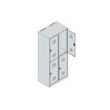 thumbnail of C+P Spind Classic PLUS, 4 Abteile, HxBxT 185x80x50cm, Sicherheitsdrehriegel, Hellgrau/Hellgrau von PROREGAL