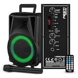 thumbnail of ENCEINTE PORTABLE 200W AVEC USB, BLUETOOTH + JEUX DE LUMIERE ASTROBALL + MICRO SANS FIL PA DJ SONO LED SOIREE FAMILLE KARAOKE