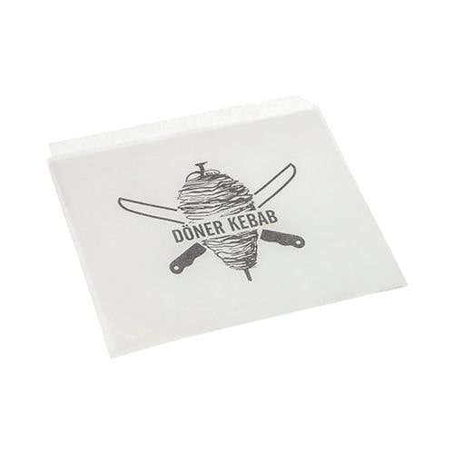 PAPSTAR 1000 Döner-Kebab-Tüten, Pergament-Ersatz 16 cm x 16 cm weiss fettdicht