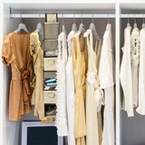 thumbnail of Relaxdays Hängeregal Stoff, Hängeaufbewahrung, 6 Fächer, 2 Schübe, für Kleiderschrank, HBT: ca. 82x14,5x30 cm, beige