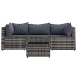 thumbnail of vidaXL 4-tlg. Garten-Lounge-Set mit Kissen Grau Poly Rattan
