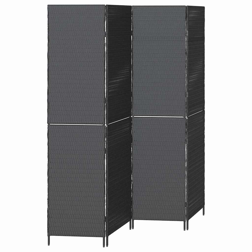 vidaXL Raumteiler Schwarz 195 x 180 cm Poly-Rattan
