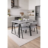 thumbnail of Yelloo - mod. MILANO Ensemble table 120x70 cm + 4 chaises modernes grises et noires