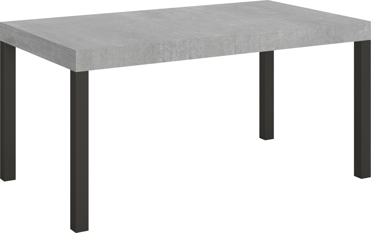 Ausziehbarer Tisch 90 x 160/264 cm, Gestell "Everyday Cement Anthrazit".