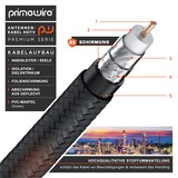 thumbnail of Primewire Antennenkabel gewinkelt mit Braiding - Koaxialkabel - Koax Kupplung 90° Winkel zu Stecker gerade - HDTV 75 Ohm - 3 m
