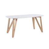 thumbnail of SalesFever eettafel Scandinavisch design | massief eiken frame | tafelblad MDF wit gelakt | 140x90x76 cm