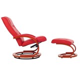 thumbnail of TV fauteuil Relax fauteuil Pescatori, kunstleer, met hocker ~ rood