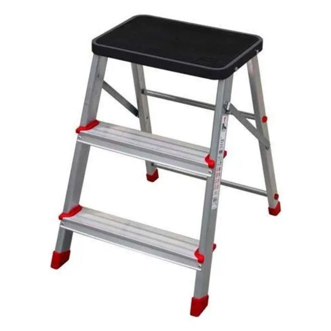 NAKLOE - Escalera 3 peldaños - Escalera 3 peldaños plegable - escalera aluminio - escalera plegable antideslizante - Duradera - escalera multiusos