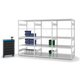 thumbnail of PROREGAL Fachbodenregal Stecksystem | Grundregal | HxBxT 200x100x80cm | 5 Ebenen | Fachlast 330 kg | Einseitig nutzbar | Lichtgrau