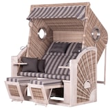 thumbnail of Strandkorb deVries PURE® Cliff XXL SUN - PE white kubu - Dessin 481 - inkl. Schutzhülle