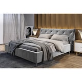 thumbnail of KAWOLA Bett ANNY Polsterbett Kopfteil niedrig Velvet silber 200x200cm