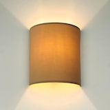 thumbnail of Licht-Erlebnisse Wandleuchte Loft halbrund Kaffee-Braun Stoff blendarm E27 wohnliche Wandlampe Schlafzimmer Wohnzimmer Flur ALICE, NO1/1/455