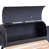 thumbnail of Barbacoa de Carbón 3 en 1 con Termómetro y Ruedas Estantes de Madera Picnic