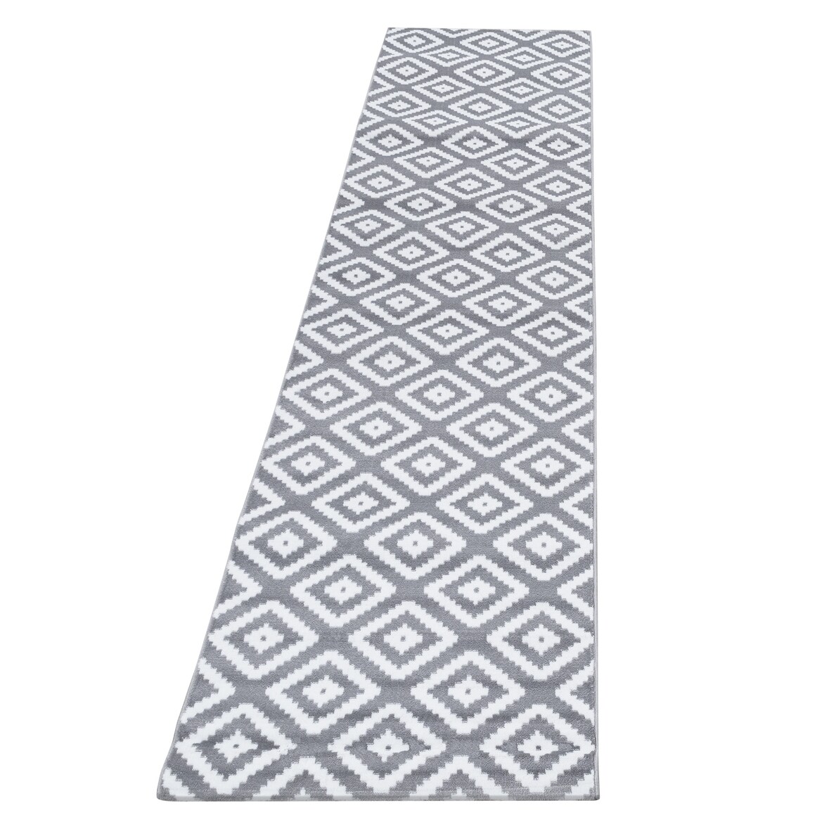 Teppich Waschbar Geo-Muster Modern Strapazierfähig Esszimmer Flur Läufer Grau 80x300 cm OEKO-TEX Schadstoffgeprüft – INN von Kadima Design