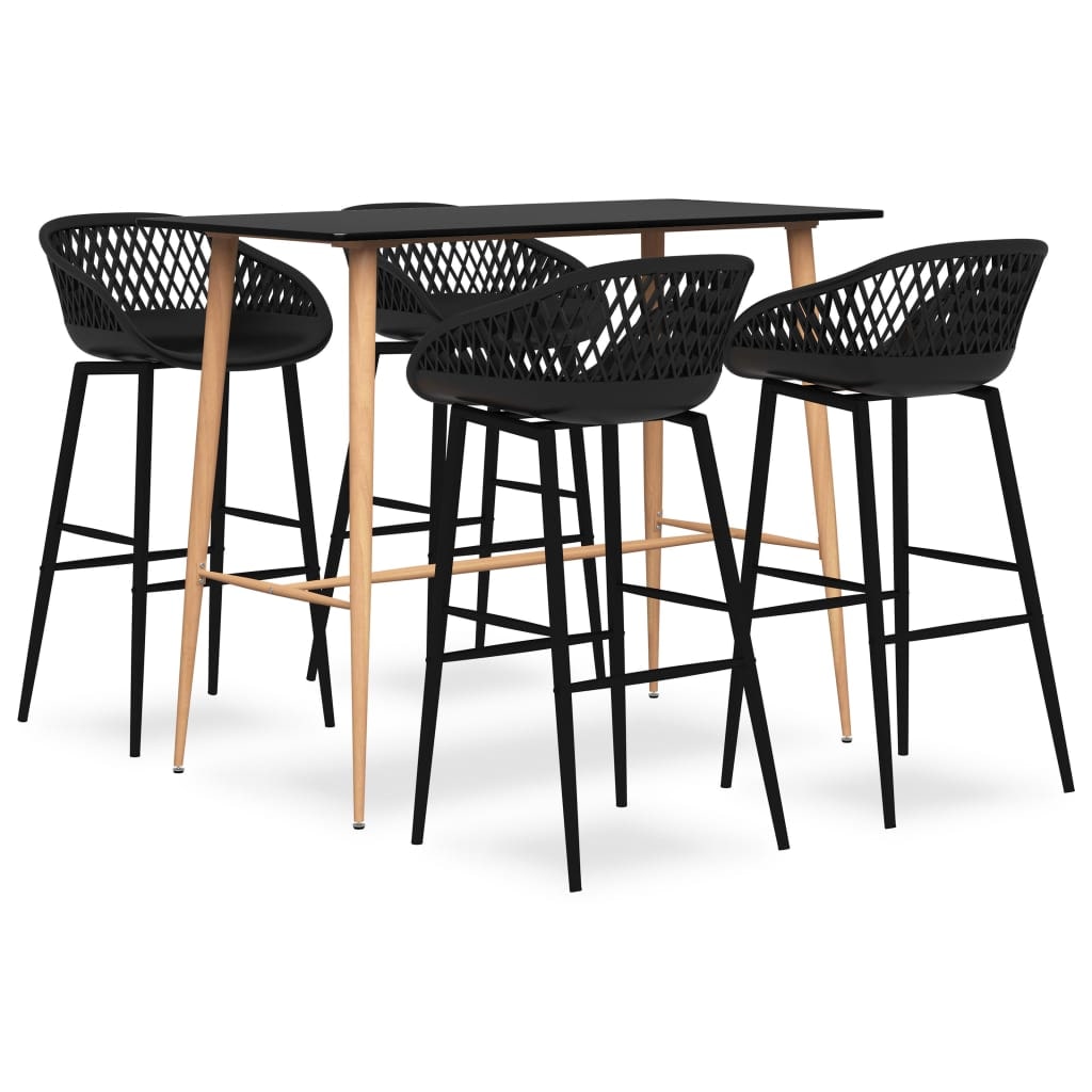 vidaXL 5-delige barset zwart