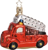 thumbnail of Christbaumschmuck Feuerwehrauto Glas 8 cm rot