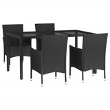 thumbnail of vidaXL 5-tlg. Garten-Essgruppe mit Kissen Schwarz Poly Rattan