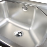 thumbnail of Ausgussbecken aus Edelstahl mit Armatur und Auflagerost