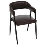 thumbnail of Lote de 2 sillas de comedor HWC-P29, silla de cocina, sillón, silla tapizada, industrial retro vintage imitación cuero ~ marrón oscuro