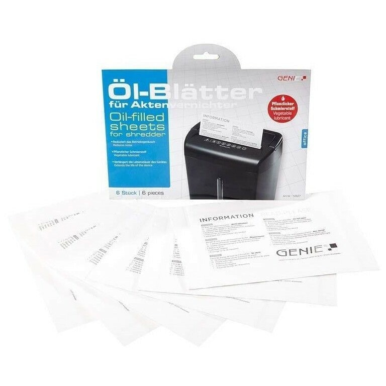 6 GENIE Aktenvernichter Ölpapier Öl Papier Ölblätter Blätter