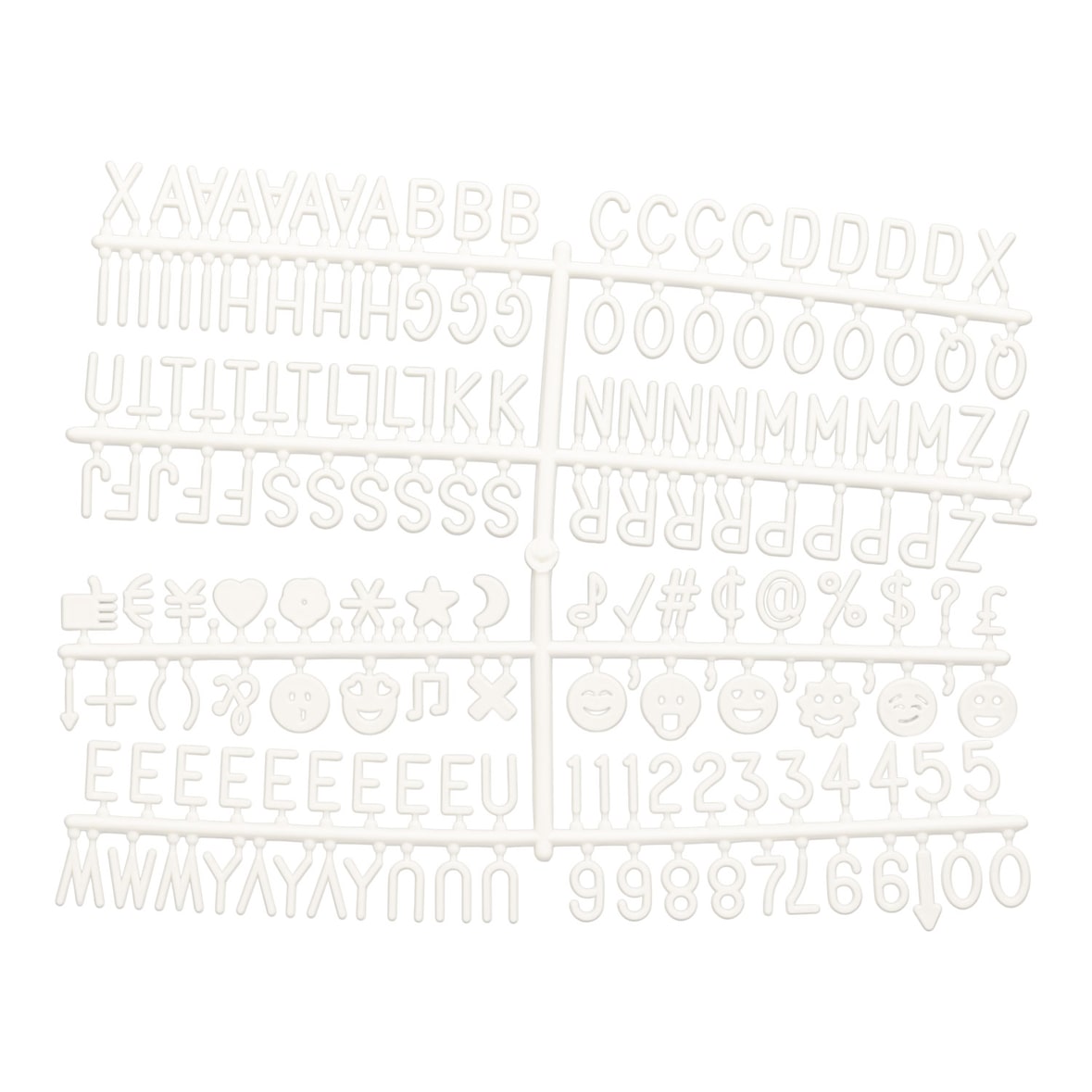 Securit® Kit de Letras para Quadros de Letras 40x60cm e 60x80cm - 256 letras, números e ícones acrílicos