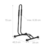 thumbnail of Relaxdays Fahrradständer Boden, für Reifenbreite bis 2,5", Fahrrad Ausstellungsständer, Vorder- & Hinterrad, schwarz