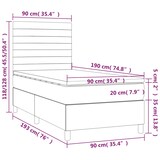 thumbnail of vidaXL Boxspringbett mit Matratze & LED Hellgrau 90x190 cm Stoff