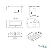 thumbnail of TecLines TES009S 2-fach Einbausteckdose mit USB A/C Charger, 3m Kabel, silber