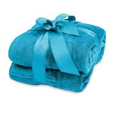 thumbnail of LUMALAND Kuscheldecke - 170 x 200 cm - 50 cm Fußtasche - Sofadecke & Tagesdecke - Himmelblau
