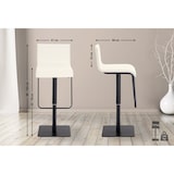 thumbnail of Banco de bar em couro sintético Limon creme/preto